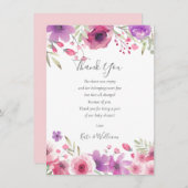 牧草花赤ちゃん女の子シャワーありがとうあなた詩 サンキューカード (正面/裏面)