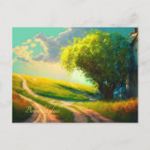 牧草花風景芸術サマートレンディー ポストカード (正面)