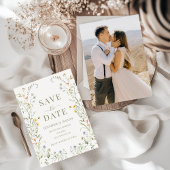 牧草花Wildflower Boho日付写真を保存 招待状