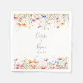 牧草野カラフル花結婚のナプキン スタンダードカクテルナプキン (正面)