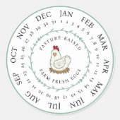 牧草養殖生卵カートン敷設日 ラウンドシール (正面)