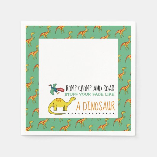 物あなたの顔は恐竜のように スタンダードカクテルナプキン (正面)