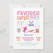 物お気に入りのクリスマス贈与交換パーティー 招待状 (正面)