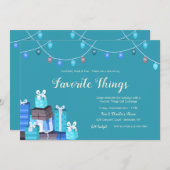 物お気に入りの品交換ブルー招待状 招待状 (正面/裏面)