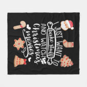 物とクリスマスムービーを焼く フリースブランケット (正面(横))