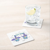 物の一つ二つの種類の棒 スクエアペーパーコースター (インサイチュ)