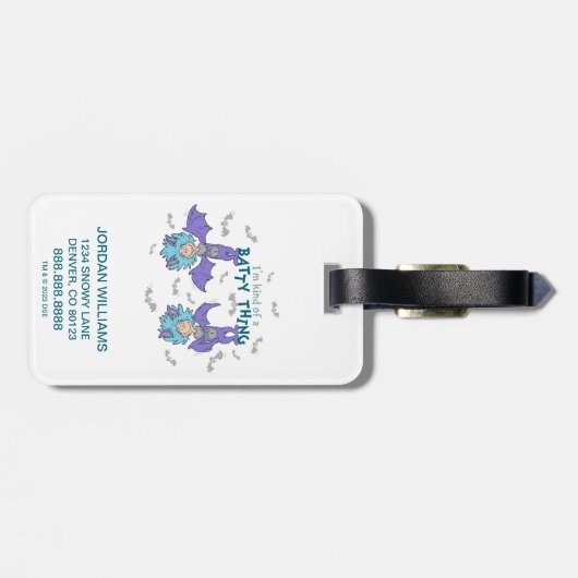 物の一つ二つの種類の棒 ラゲッジタグ (裏面横)