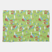 物の一つ二飛んでいるつの凧のパターン キッチンタオル (横)