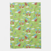 物の一つ二飛んでいるつの凧のパターン キッチンタオル (縦)