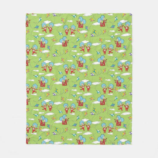 物の一つ二飛んでいるつの凧のパターン フリースブランケット (正面)