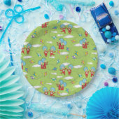 物の一つ二飛んでいるつの凧のパターン ペーパープレート (パーティー)