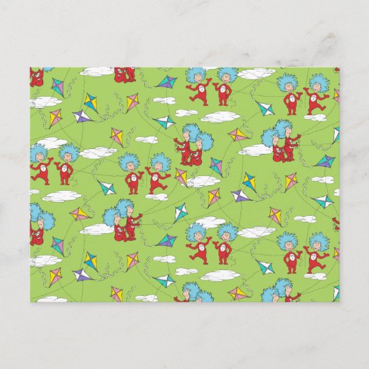 物の一つ二飛んでいるつの凧のパターン ポストカード (正面)