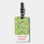 物の一つ二飛んでいるつの凧のパターン ラゲッジタグ (正面縦)