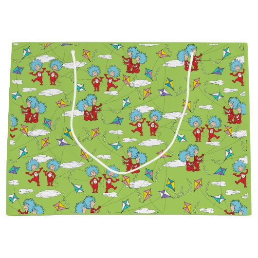 物の一つ二飛んでいるつの凧のパターン ラージペーパーバッグ (正面)