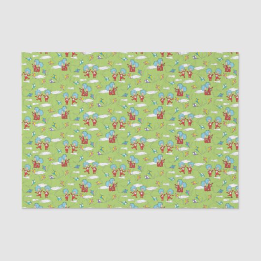 物の一つ二飛んでいるつの凧のパターン 薄葉紙 (正面)