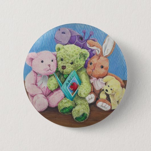 物の動物の円の時間芸術のプリント 缶バッジ (正面)