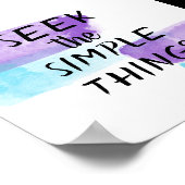 物の水シンプル色デザイン引用文 ポスター (角)