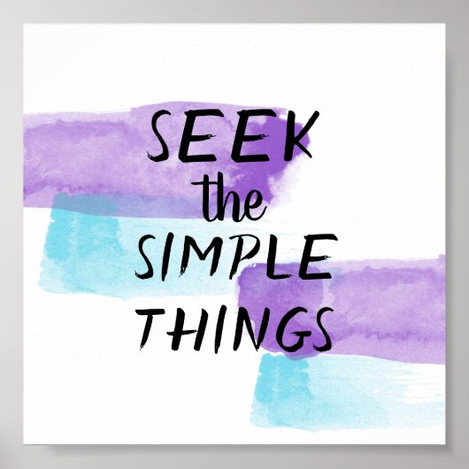 物の水シンプル色デザイン引用文 ポスター (正面)