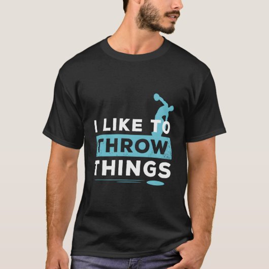 物を投げるのが好きな円盤投げ選手 Tシャツ (正面)