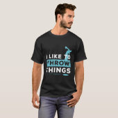 物を投げるのが好き陸上競技アスリート Tシャツ (正面フル)