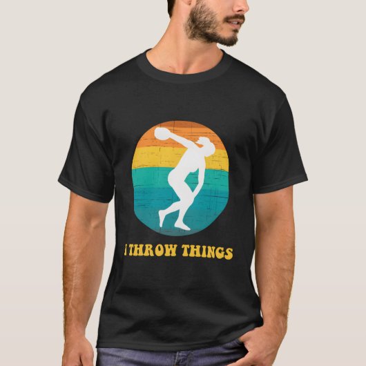 物を投げる陸上競技 Tシャツ (正面)