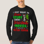 物を焼き、私の胸でクリスマスムービーを見る Tシャツ (正面)