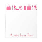 物ガーリーデザイン ノートパッド (正面)