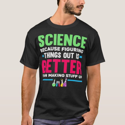 物事おもしろいを探る科学先生 Tシャツ (正面)