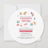 物事お気に入りのクリスマス休暇水彩 招待状 (正面)