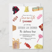 物事お気に入りのパーティーギフト交換ホリデーパーティー 招待状 (正面)