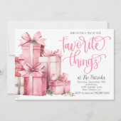 物事お気に入りのピンクパーティの招待状 招待状 (正面)
