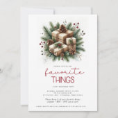 物事お気に入りのフェスティバルクリスマスプレゼント交換 招待状 (正面)