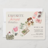 物事お気に入りのフレンドギフト交換ホリデーパーティー 招待状 (正面)