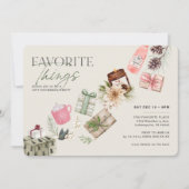 物事お気に入りのフレンドギフト交換ホリデーパーティー 招待状 (正面)