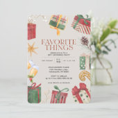 物事お気に入りのフレンドギフト交換ホリデーパーティー 招待状 (スタンド正面)