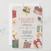 物事お気に入りのフレンドギフト交換ホリデーパーティー 招待状 (正面)