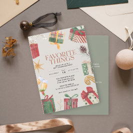 物事お気に入りのフレンドギフト交換ホリデーパーティー 招待状