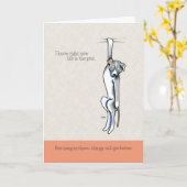 物事がより良くなる可愛いピットブル勇気付けられる カード (黄色い花)