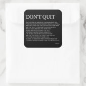 物事が時々うまくいかない場合;引用文 スクエアシール (バッグ)