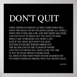 物事が時々うまくいかない場合；引用文 ポスター