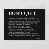 物事が時々うまくいかない場合；引用文 ポストカード (正面)