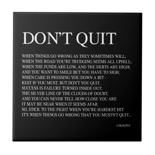 物事が時々うまくいかない時には引用文 タイル (正面)