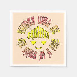 物事は一度に一スマイル明るくなる スタンダードカクテルナプキン