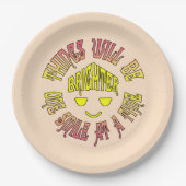 物事は一度に一スマイル明るくなる ペーパープレート (正面)