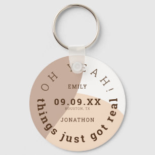 物事は単得に実在茶色のクリームのおもしろい日付を保存 キーホルダー