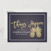 物事は結婚先送り金ゴールド 案内ポストカード (正面/裏面)