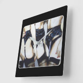 '物事は絵を描起こる スクエア壁時計 (傾斜)