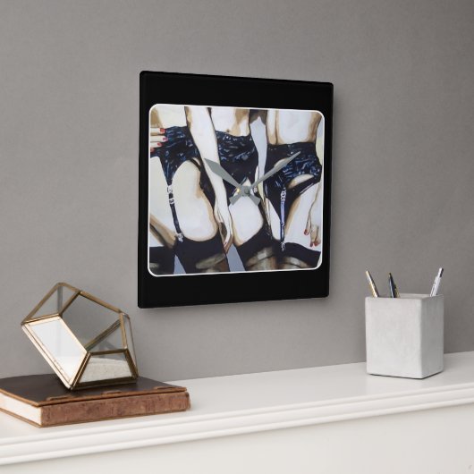 '物事は絵を描起こる スクエア壁時計 (オフィス)