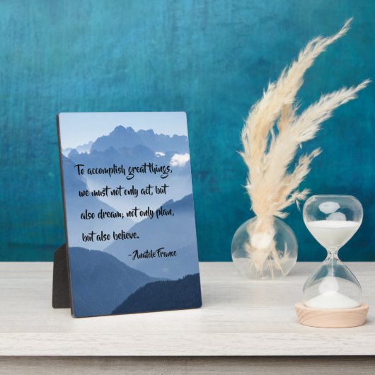 「物事を素晴らし成し遂げる」感動的引用文 フォトプラーク (側面)