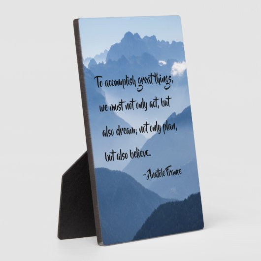 「物事を素晴らし成し遂げる」感動的引用文 フォトプラーク (側面)